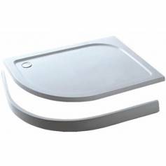 Offset Quadrant Stone Easy Plumb Shower Enclosure Tray with Legs &amp; Panel - 1200x800mm Right 